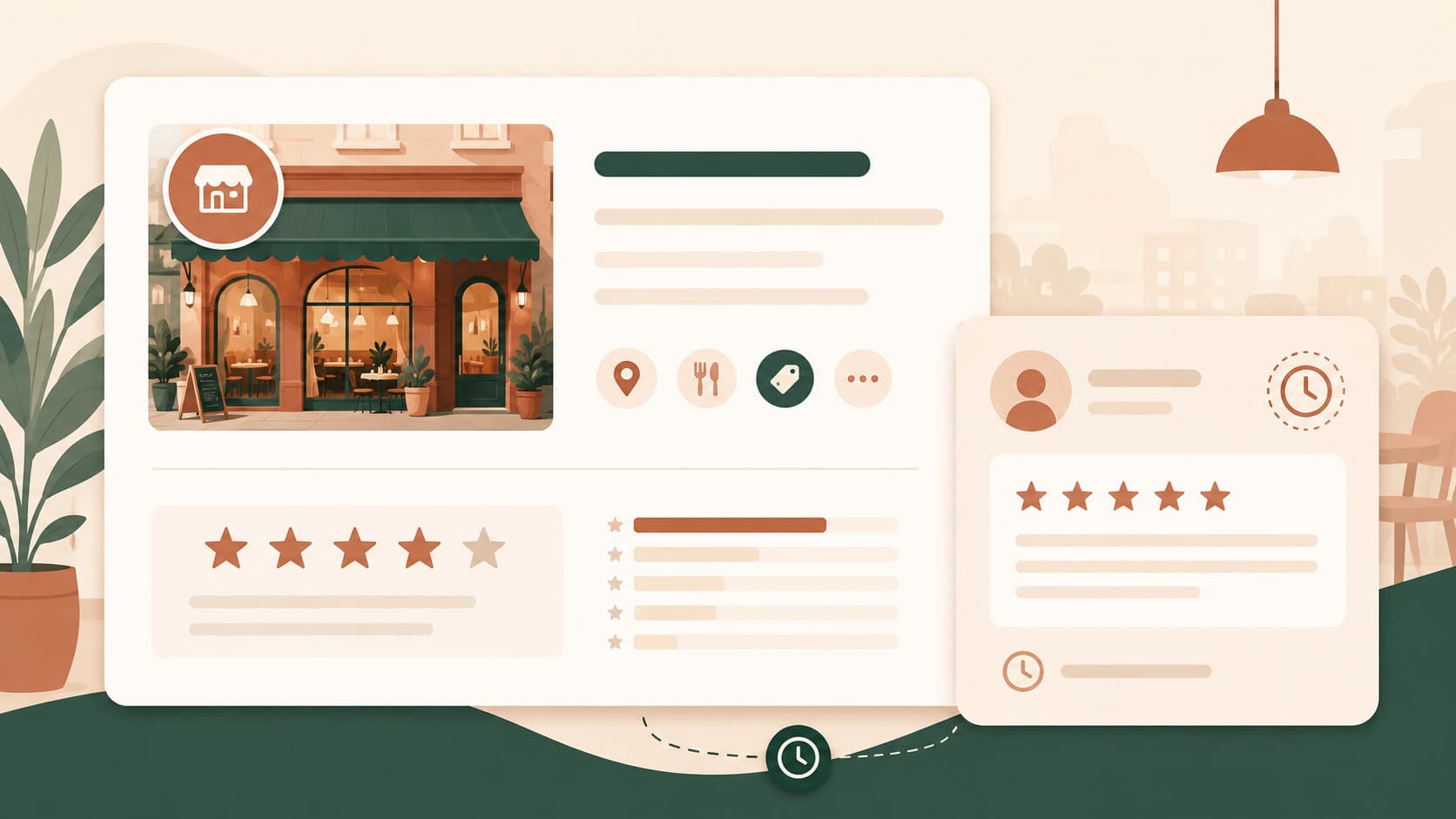Fiche Google Business Profile avec un compteur d'avis en attente de publication