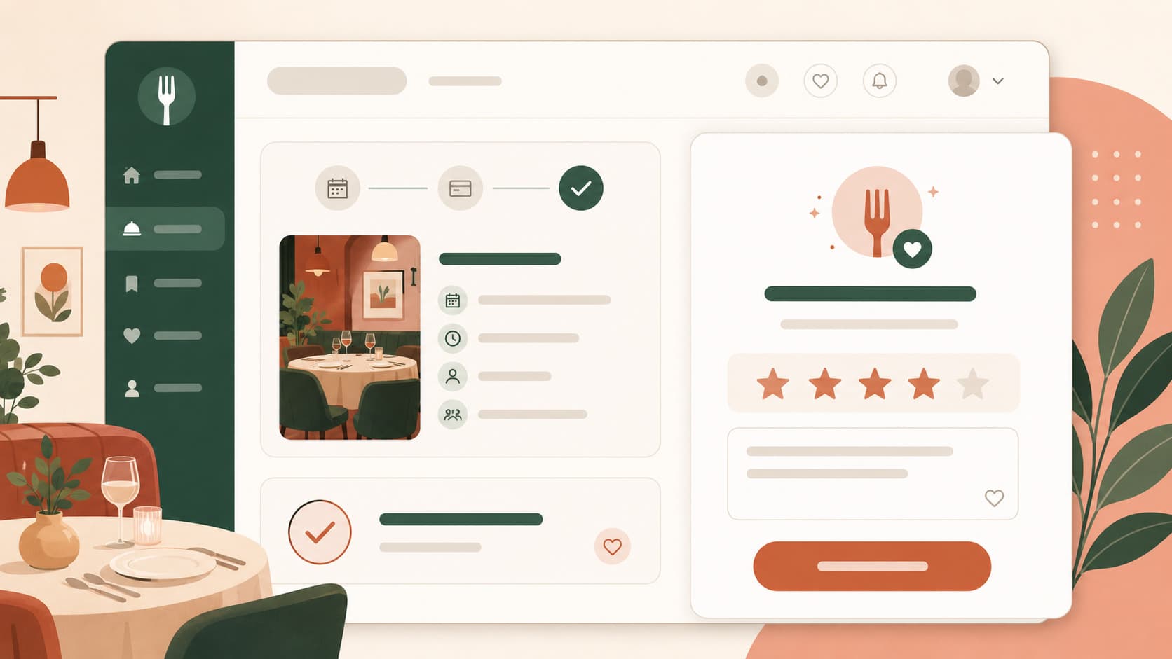 Interface TheFork affichant une demande d'avis après une réservation confirmée