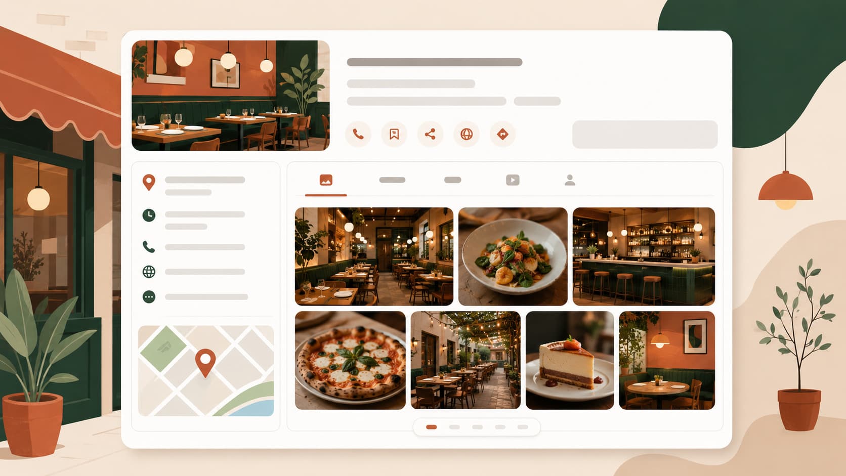 Photo gallery on a restaurant's Google Business Profile listing