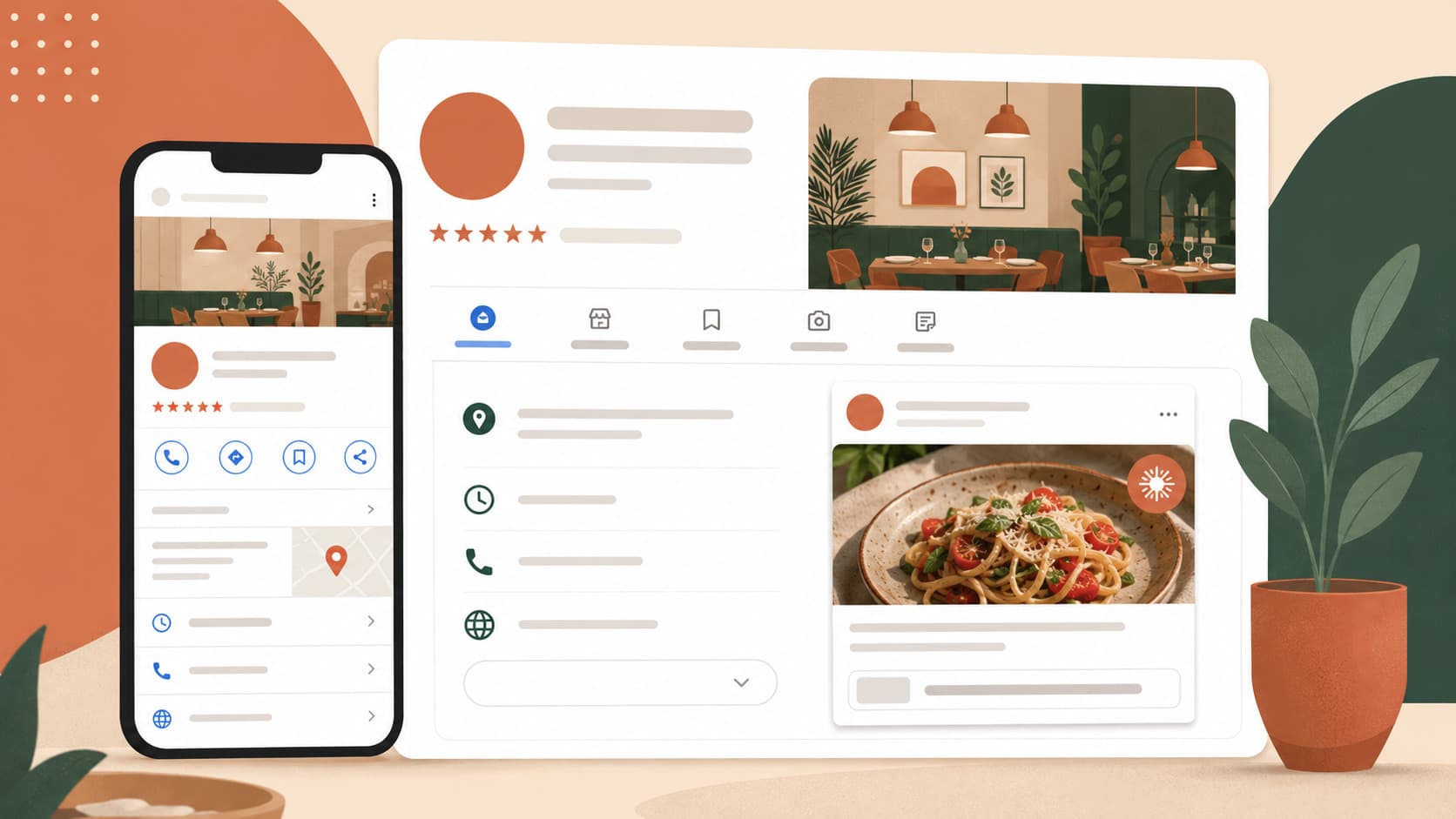Exemple de Google Post affiché sur une fiche Google Business Profile de restaurant