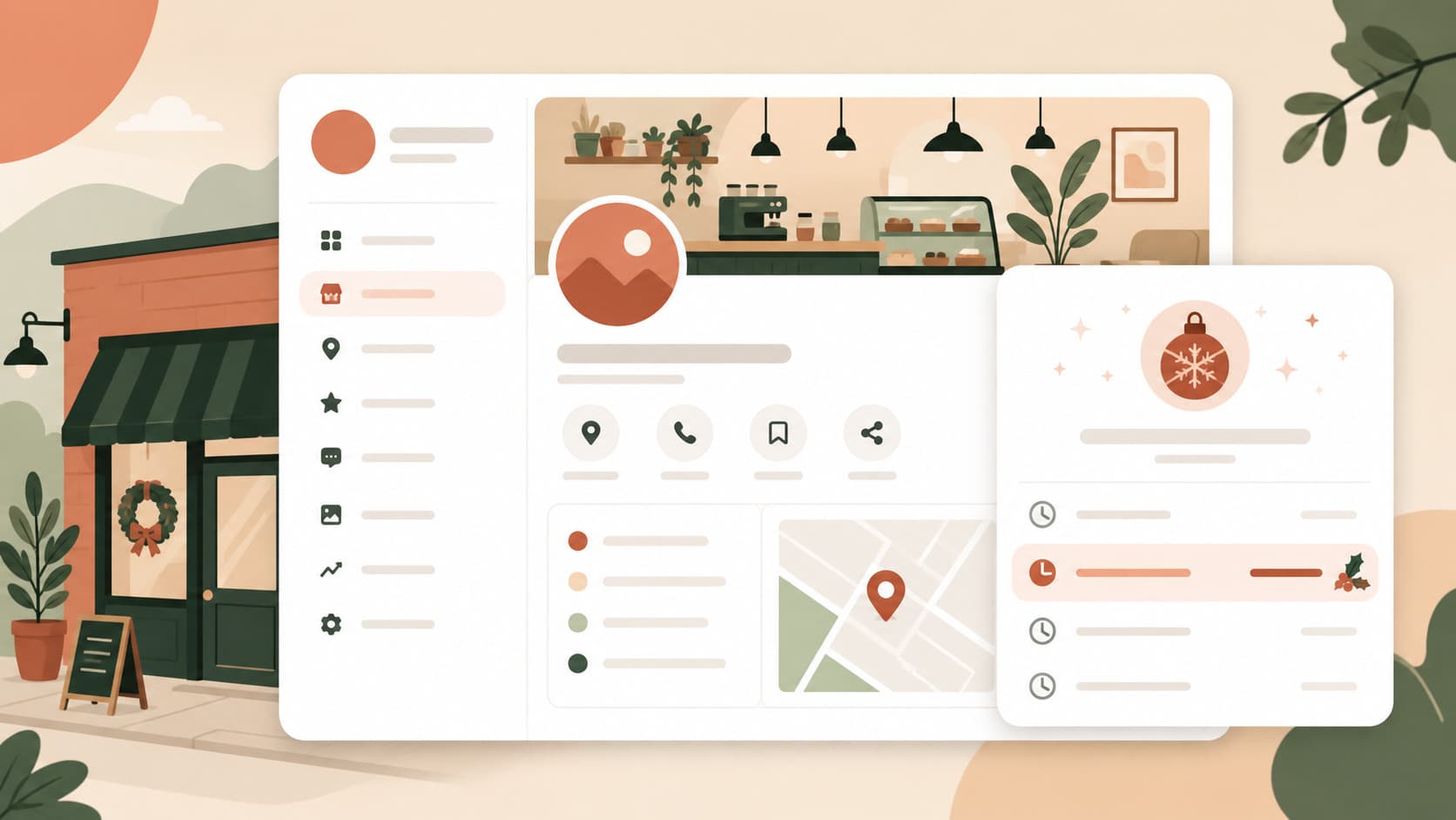 Fiche Google Business Profile affichant des horaires exceptionnels pour un jour férié