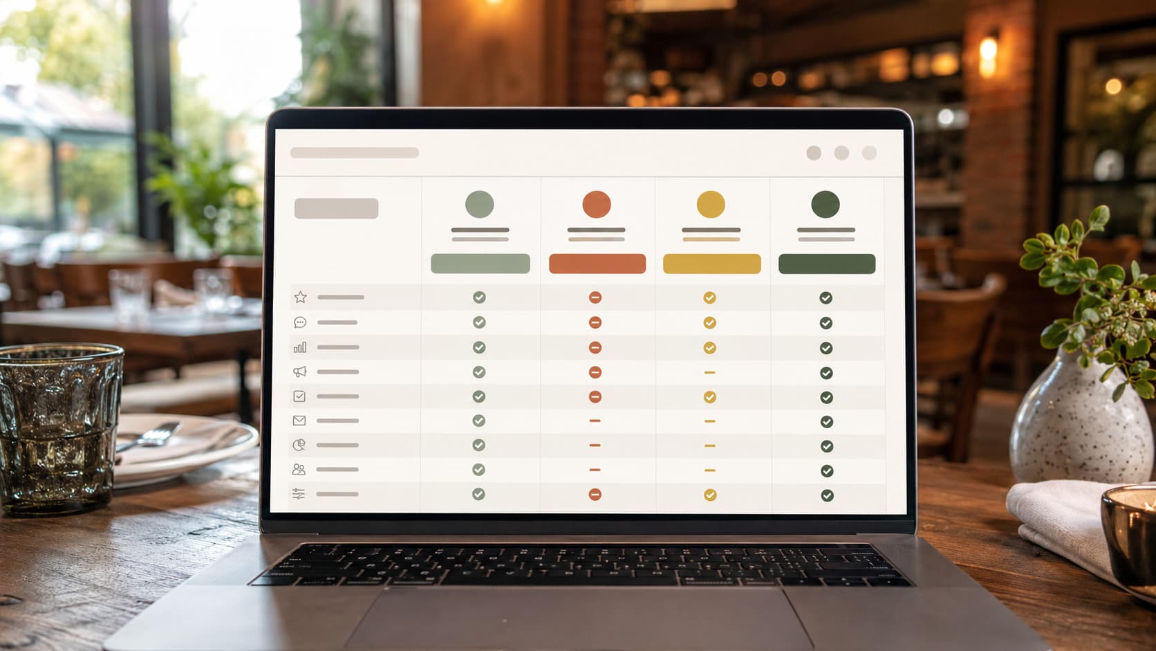 Comparison table of reputation management software pricing for US restaurants