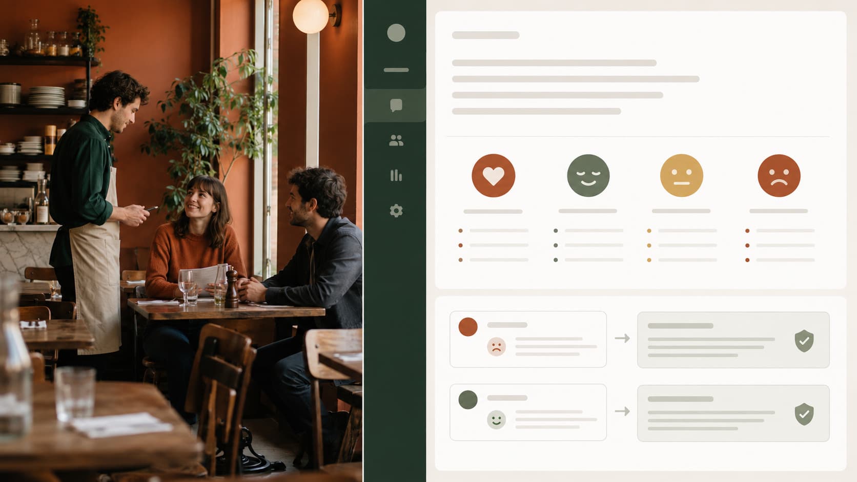 Charte de réponse aux avis avec règles de ton et exemples pour un réseau de restaurants
